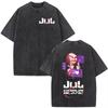 French Rapper Jul Album Merch Vintage Washed T Shirt Mens Clothing Cotton Casual Tshirts Fashion Hip Hop Short Sleeve Tshirts