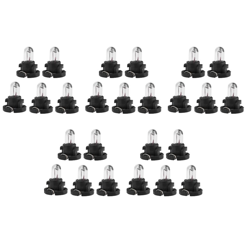 50-5pcs Vehicle Instrument Lamps Universal 12V 1.2W T4 Car Interior Lights Bulb Yellow Light Auto Accessories Replacement Bulbs