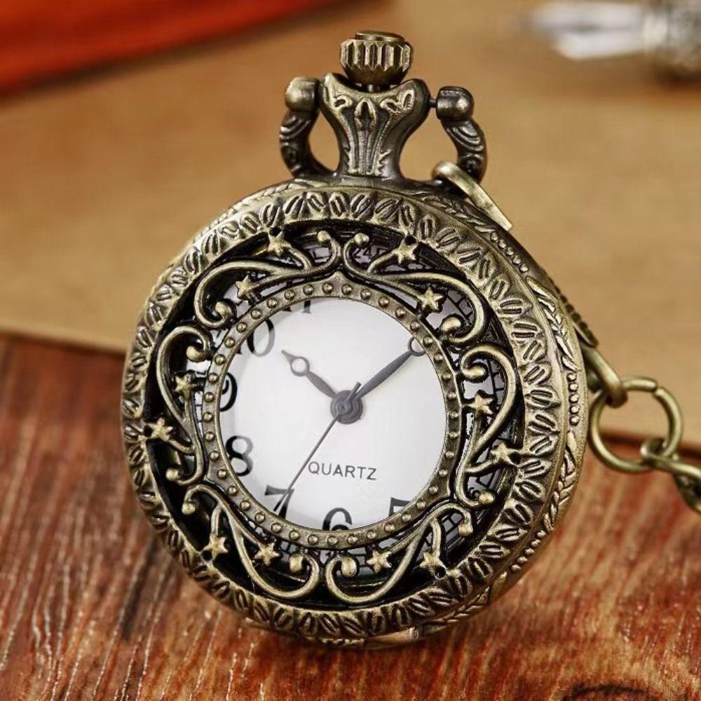 With Chain Necklace Watch Arabic Numerals Dial Pendant Pocket Clock Quartz Pocket Watch Men Women
