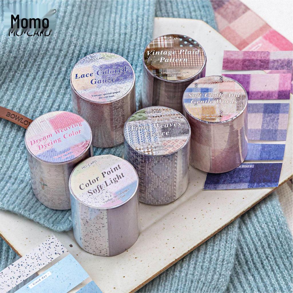 MòMò Retro Plaid Kraft Paper Adhesive Tape - Plain, Space, and Draft Series (6 Styles)