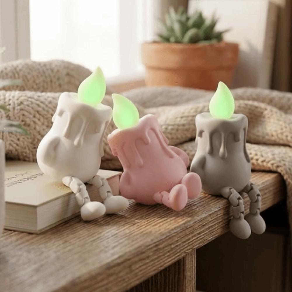 Luminous 3D Printed Candle Figurine Novelty Candle Figure Ornament Desktop Decor
