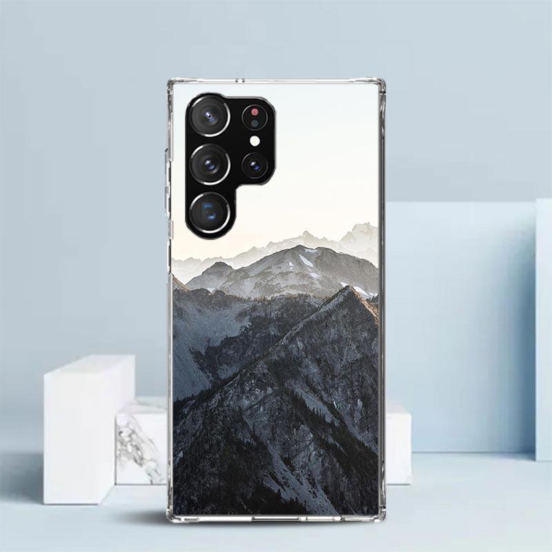 Landscape Winter Light Snow Phone Case For Samsung Galaxy S24 S25 Edge S26 Ultra S22 S23 Plus S21 + S20 FE Soft TPU Back Cover G
