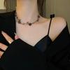 Vintage Personality Barbed Wire Heart Pendant Necklace for Women Punk Metal Black Thorny Rose Choker Chain Y2K Jewelry Goth Gift