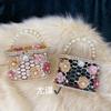 Sparkling Hollow Flower Rhinestone Embellished Medium Water Bucket Bag Evening Party Handheld Crossbody