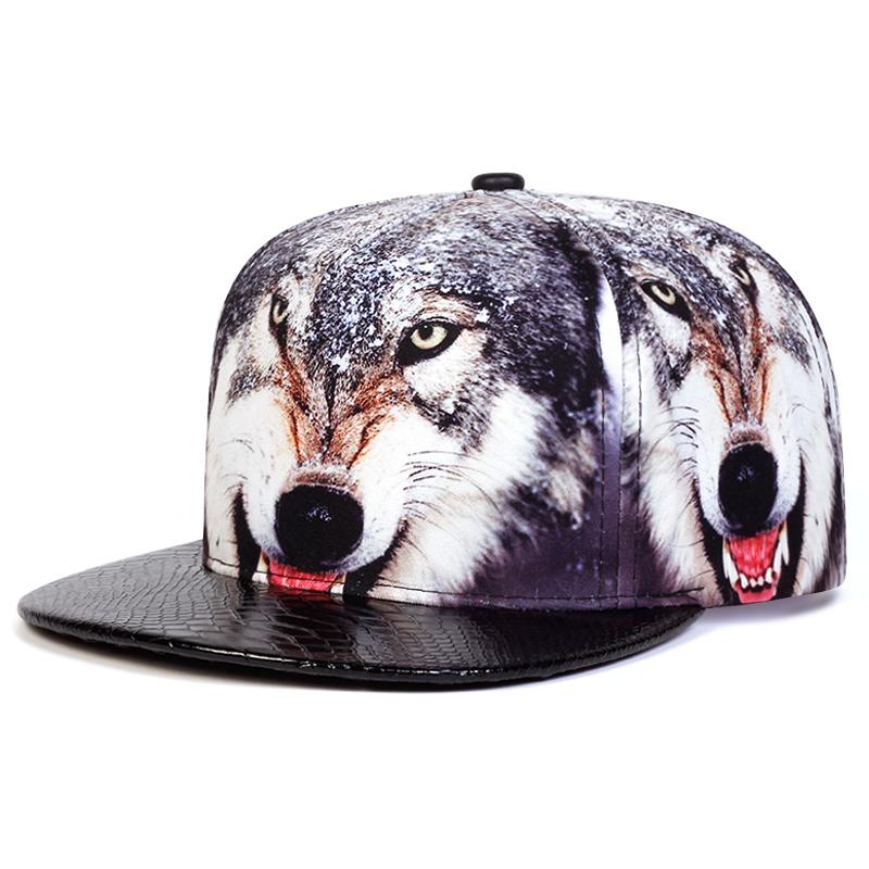 New Flat Brimmed Hat Printed Animal Street Hip Hop Hat Skateboarding Hat Leisure Sunshade Baseball Hat Unisex