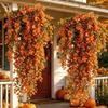 2pcs Artificial Hanging Fall Plants Faux Greenery Decor Low-Maintenance Seasonal Display for Home Porch Garden Patio Outdoor Decoration