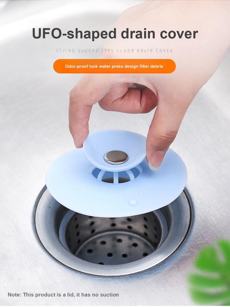 5 Pcs Flying Saucer Style Strainer Drain Cover for Sink, Washbasin Stopper, Dishwasher Drain Plug, Bathroom Sewerage Anti-odor Cover