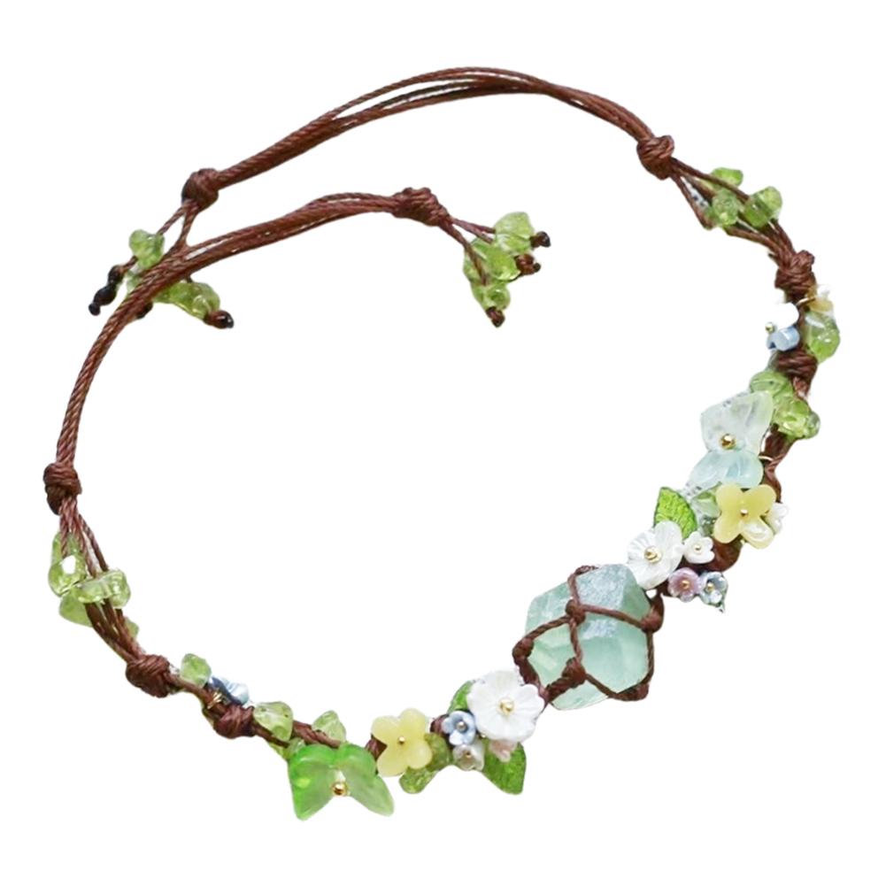 

Набор материалов для браслета из натурального камня Эстетичный красочный браслет из гравийных бусин Браслет из неправильных чипсов для женщин и девушек зелёный