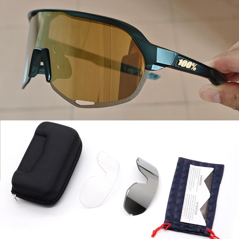 100 Radsportbrillen S3% Winddichte Sport-Sonnenbrillen für draußen Wandern Herren und Damen UV400 Schutzbrillen