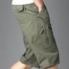 Summer Loose Casual Straight Pure Cotton Shorts Male Solid Color Fashion Pocket Knee Length All-match Pants Men Short Trousers