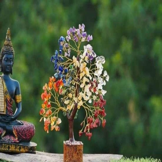 7 Chakra Crystal Tree for Energy Positive Crystals Healing Stones Feng Shui Seven Chakra Tree of Life Home Decorations 300 Beads