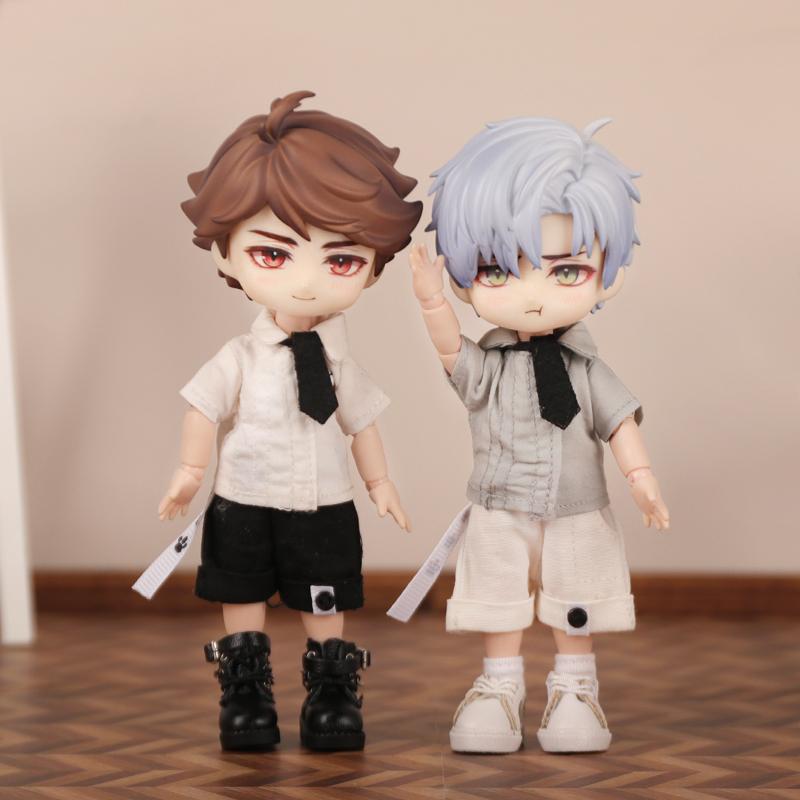 OB11 Clother Cute Uniform Cat Doll Gentleman Suit Clothes Shirt Tie Decoration Fishbone Razor Hat 12 Points Bjd GSC Body