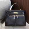 Fubao Leder lakisKL Tasche Doppelreißverschluss 28 Handtasche Premium-Leder-Handtasche Umhängetasche
