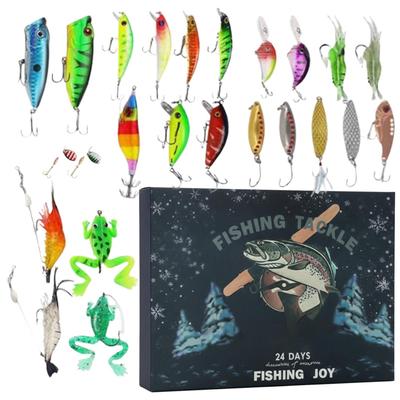Christmas Fish Lure Countdown Calendar 24 Day Freshwater Saltwater Count Down To Christmas Fishing Lure Calendar For Lake Stream