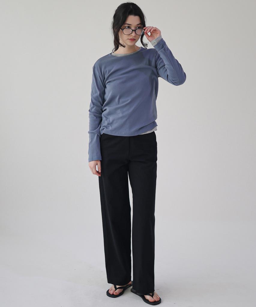 Keullaepeu Straight Cut Cotton Pants_Black