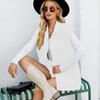 TIFICY Damenmode Denim Herbst und Winter ärmellose POLO-Ausschnitt lässige Revers-Top-Jacke