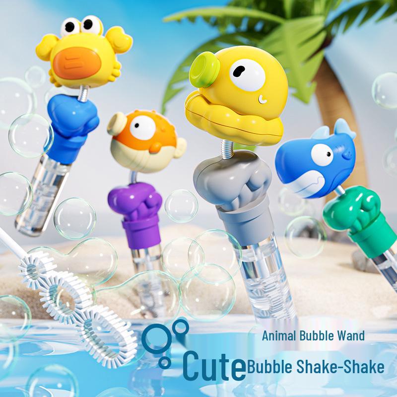 Children's Bubble Wand Toy - Pufferfish, Octopus, Shark Design.