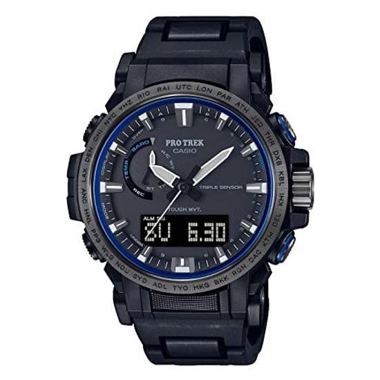Casio Wristwatch Pro Trek Domestic Genuine Product Climber Line Radio Solar Biomass Plastic Used PRW-61FC-1JF Mens Black