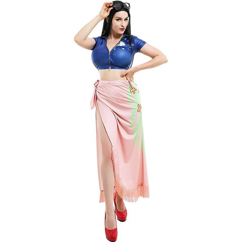 One Piece Nico Robin Skirt Anime Cosplay Costume Halloween Tops Decorated Perfect For Comic Exhibitions And Party Events.