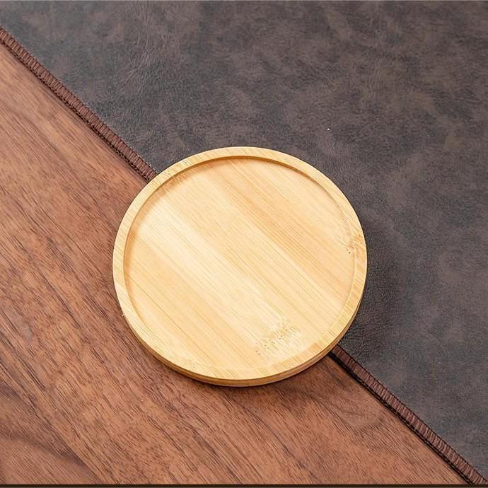 Round Bamboo Anti-Slip Mat & Tray for Indoor Plants, Coasters, and Decor