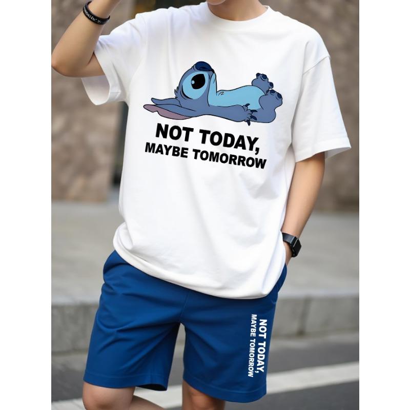 2-Piece Mickey Mouse Print Men s T-Shirt and Shorts Set Summer Casual Cute Cartoon Short-Sleeve Top Men s Y2K Fashion T-Shirt S