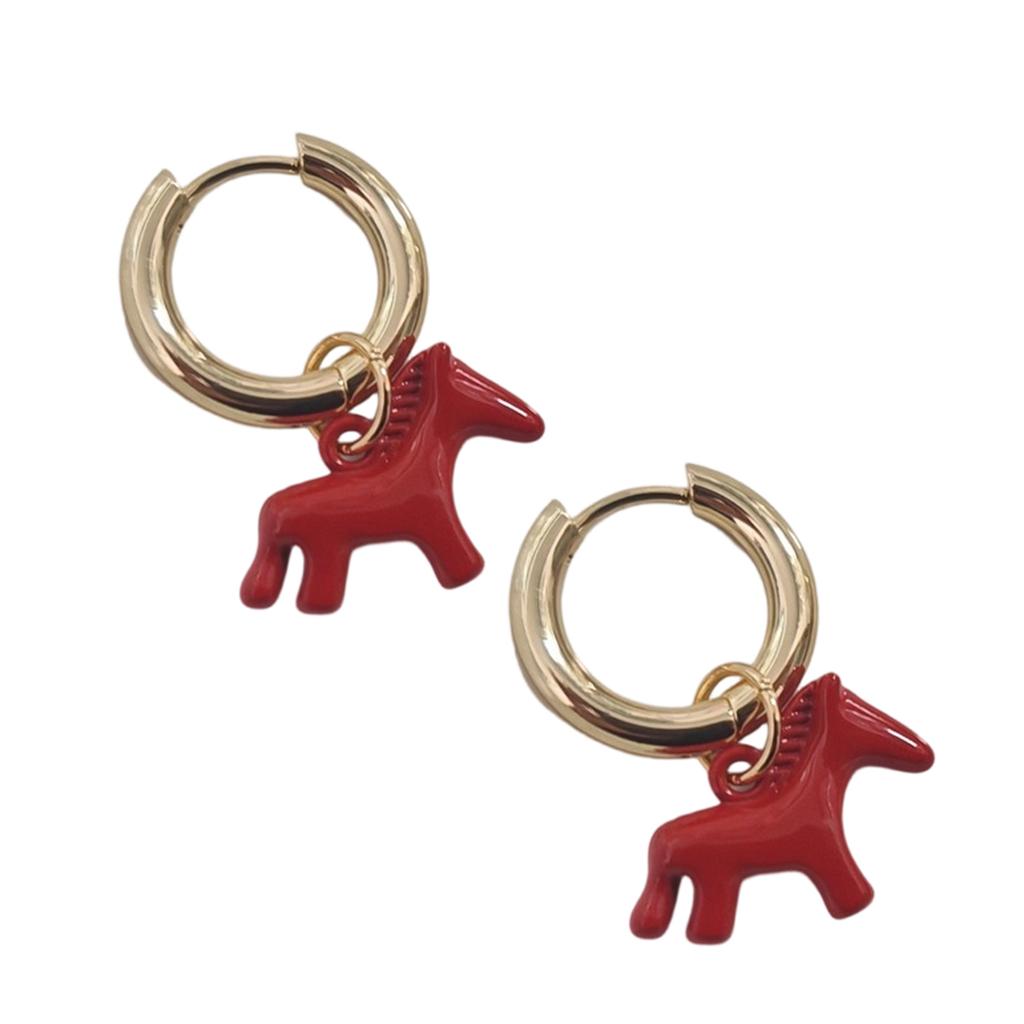 Horse Earrings Fashion Accessories Metal Craftsmanship Unique Ear Jewelry Alloy Texture Suitable for Daily Outfits