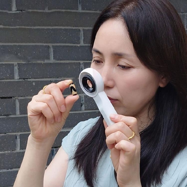 Practical Rechargeable Jewelry Magnifying Glass with High Power Lens and Light Functionality Handheld Loupe ABS Texture