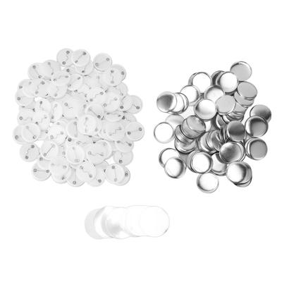 100 Sets Pin-Back Button Teile Runde Form Metall-Rückseite Pin DIY Leere Button-Abzeichen Teile Set für Kleidung Rucksäcke 25mm