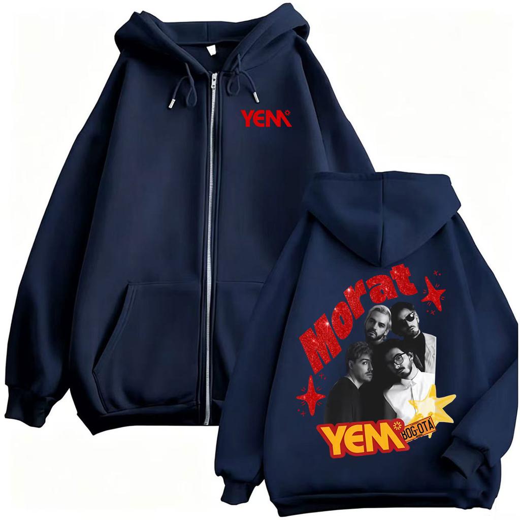 Band Morat Yem Album Reißverschluss Kapuzenpullover Herren Damen Vintage Hip Hop Popmusik Sweatshirt Jacke Reißverschluss Kapuzenpullover