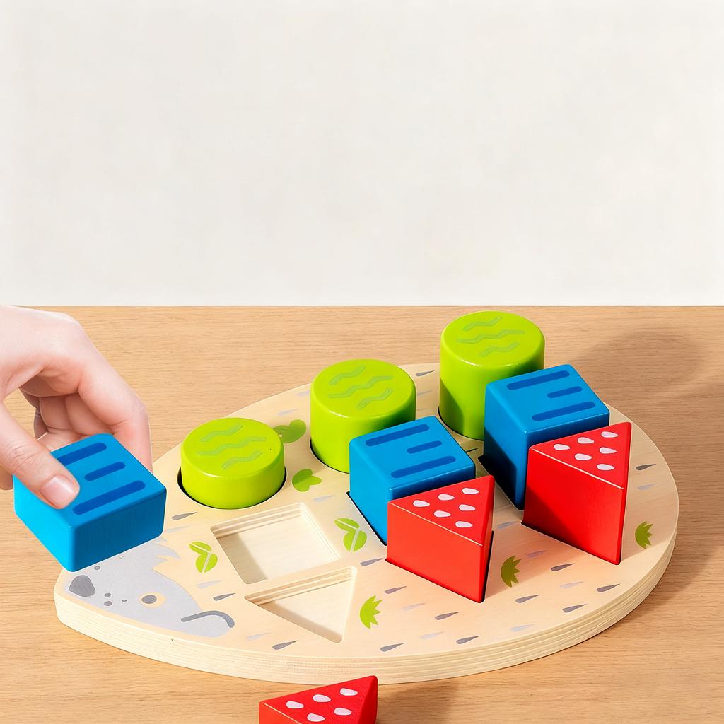 Wooden Mouse Shape Matching Version Fun Color Matching Clip Beads Exercise Concentration Training Parent-child Interactive Table Game Educational Toys