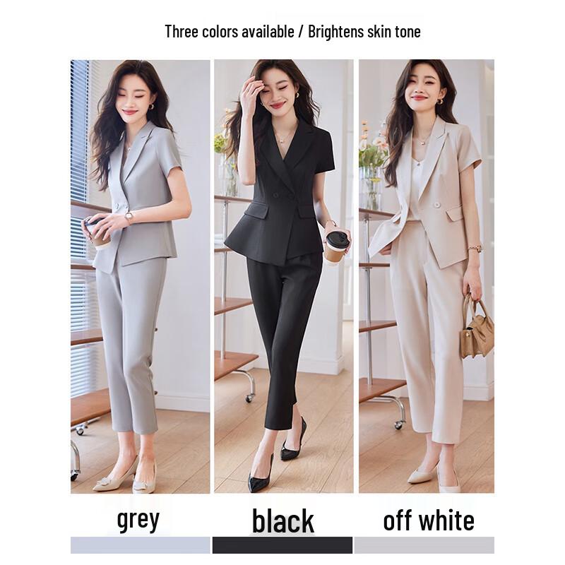 Women's Short Sleeve Blazer Suit Set
