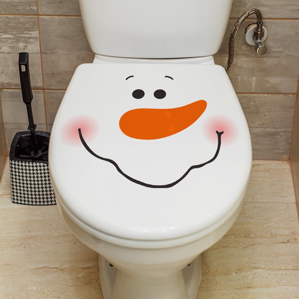 Christmas Toilet Waterproof Wall Sticker - Moisture-Proof PVC Bathroom Decor