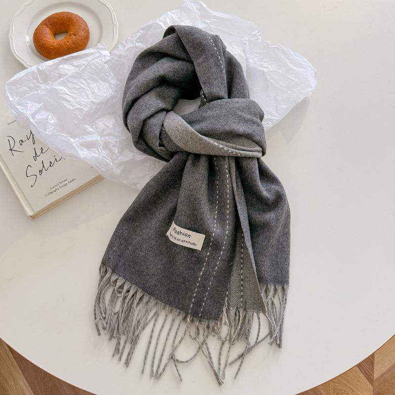 Winter atmosphere coat wear gentle taro purple soft waxy high-end scarf shawl women's double-sided two-color