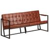 VidaXL 3-seater Sofa Brown Genuine Goatskin Leather