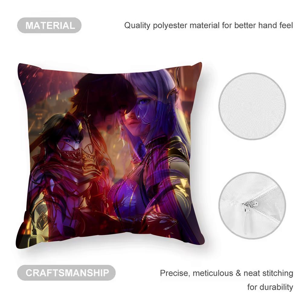 Divine Seal Throne Cushion Cover Anti-dustmite Pillowcase Invisible Zipper Silky Short Plush Sofa Cushion Cover