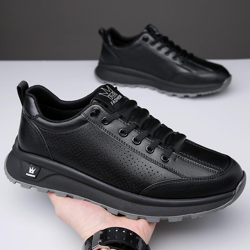Fashion Spring Autumn Designer New Platform Slip-on Leather Men's Shoes Fashion Soft Sole Casual Outdoor Men's Sneakers Off White Shoes