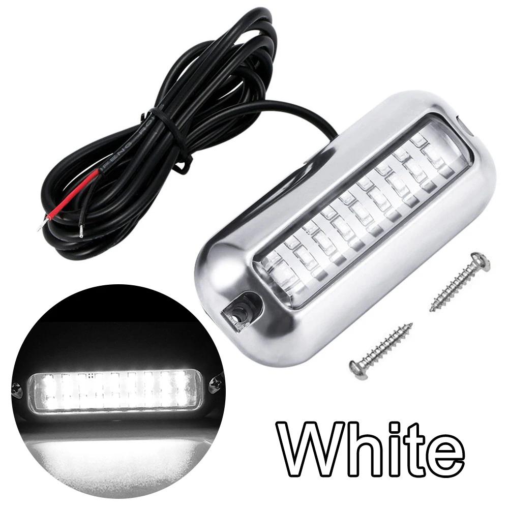 27LED Speedboat Lights Stainless Steel Underwater Pontoon 10-30V Marine Navigation Light IP68 Waterproof Yacht Boat Accessories