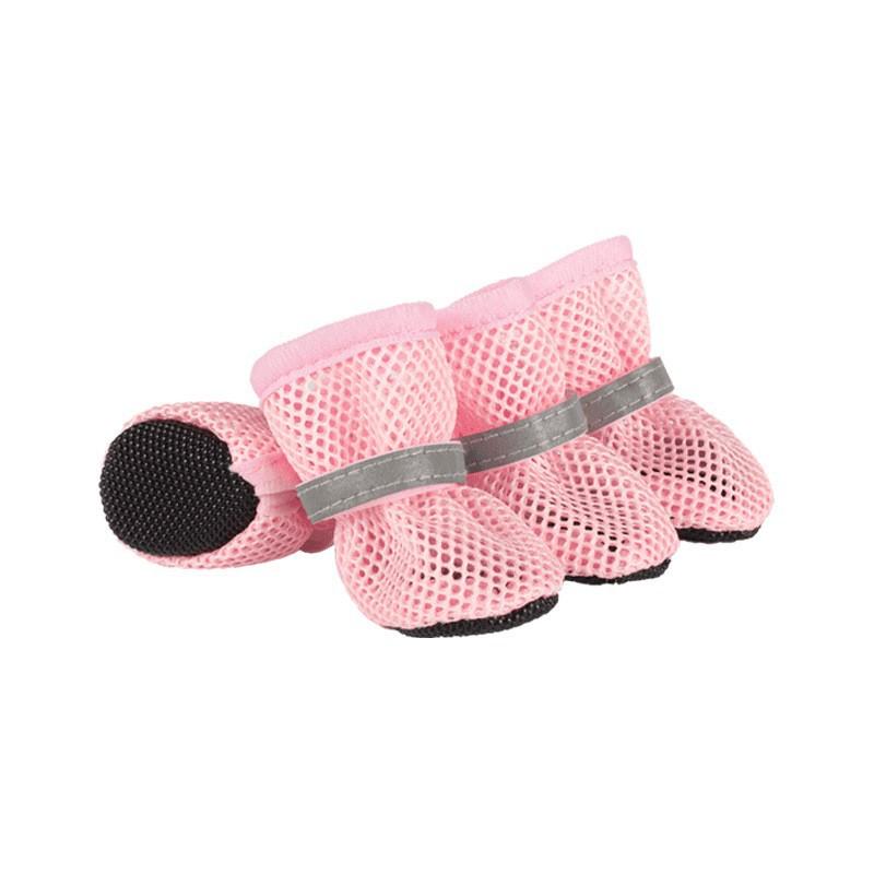 Pet Protective Mesh Dog Boots with Non-Slip Sole Reflective Strap Adjustable Fit for Small Medium Large Dogs Outdoor Walking