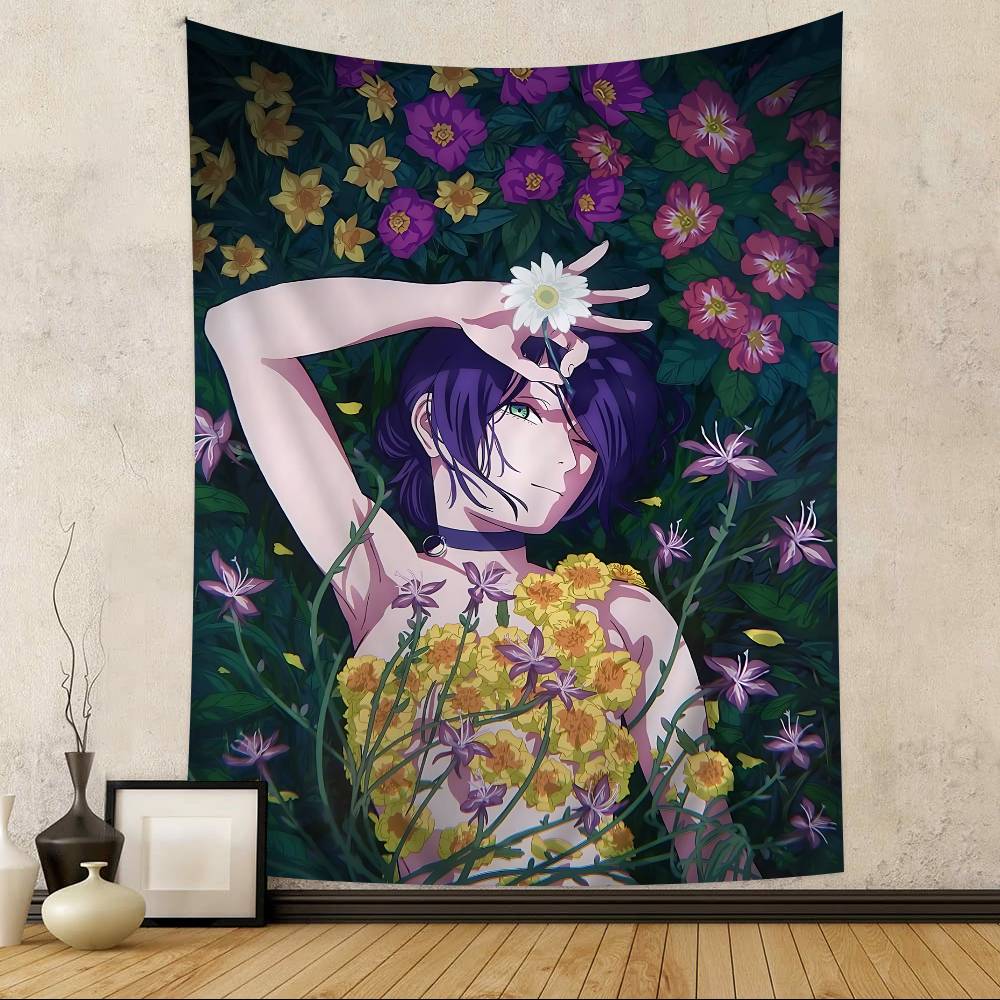 Anime CChainsaw Man RReze Printed Large Wall Tapestry Indian Buddha Wall Decoration Witchcraft Bohemian Hippie Decor Blanket