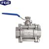 FGO 316L Stainless Steel Three-Piece Threaded Ball Valve