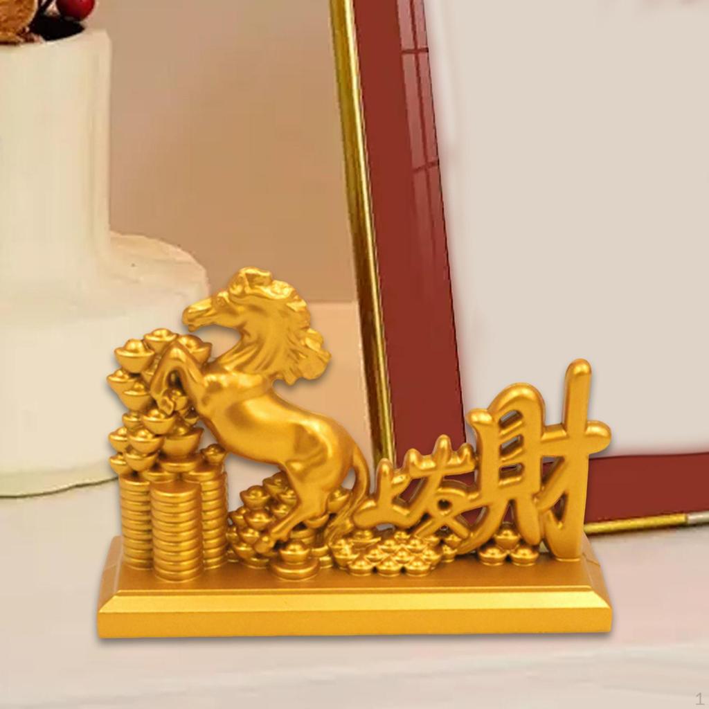 Chinese Horse Statue Animal Sculpture Table Decoration Alloy Home Decor Figurine for Bookcase