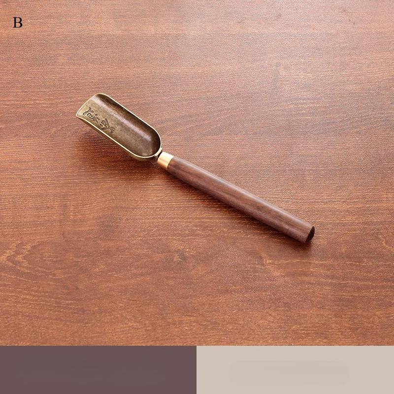 1Pcs Tea Spoon Ebony Teaspoon Solid Wood Retro Creative Tea Shovel Tea Kongfu Tea Ceremony Accessories Gift