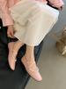French literary pearl Mary Jane shoes women's cross belt shallow mouth flat bottom small leather shoes one pedal single shoes