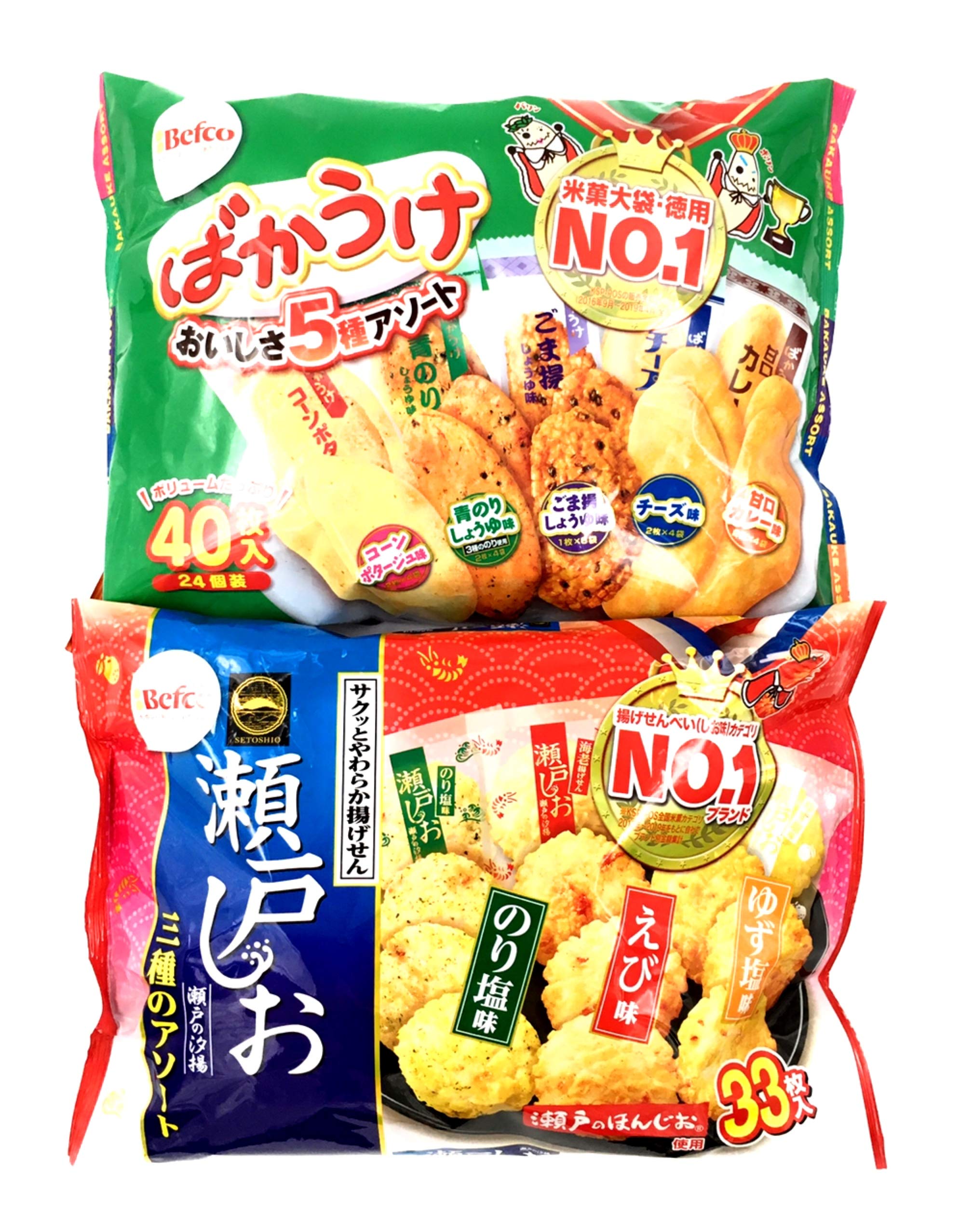 

Rice Cracker Bakauke Assortment Rice Cracker Seto no Shioage Assortment 1 bag total 2 bulk [Assorted Set] Kuriyama (40 pieces) + Kuriyama (33