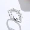 Japanese Light Luxury Ring 18K Gold Diamond Ring for Women Two Wear Smile Diamond Ring  Small Fresh Style