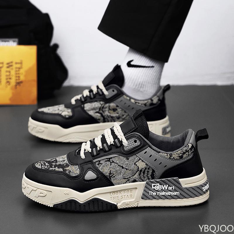 Fashion Men's Shoes Summer Breathable Versatile Casual Design Sense Niche Board Shoes Youth Sports Thick Sole Raised Canvas Trendy Shoes