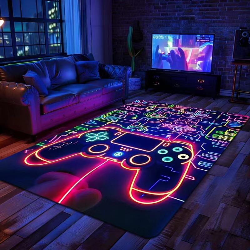 Teppich Spielkonsolen-Controller Persönlichkeitsteppich Gaming Esports Cool Schlafzimmer Wohnzimmer Teppich Spielzimmer Bodenmatte Heimdeko