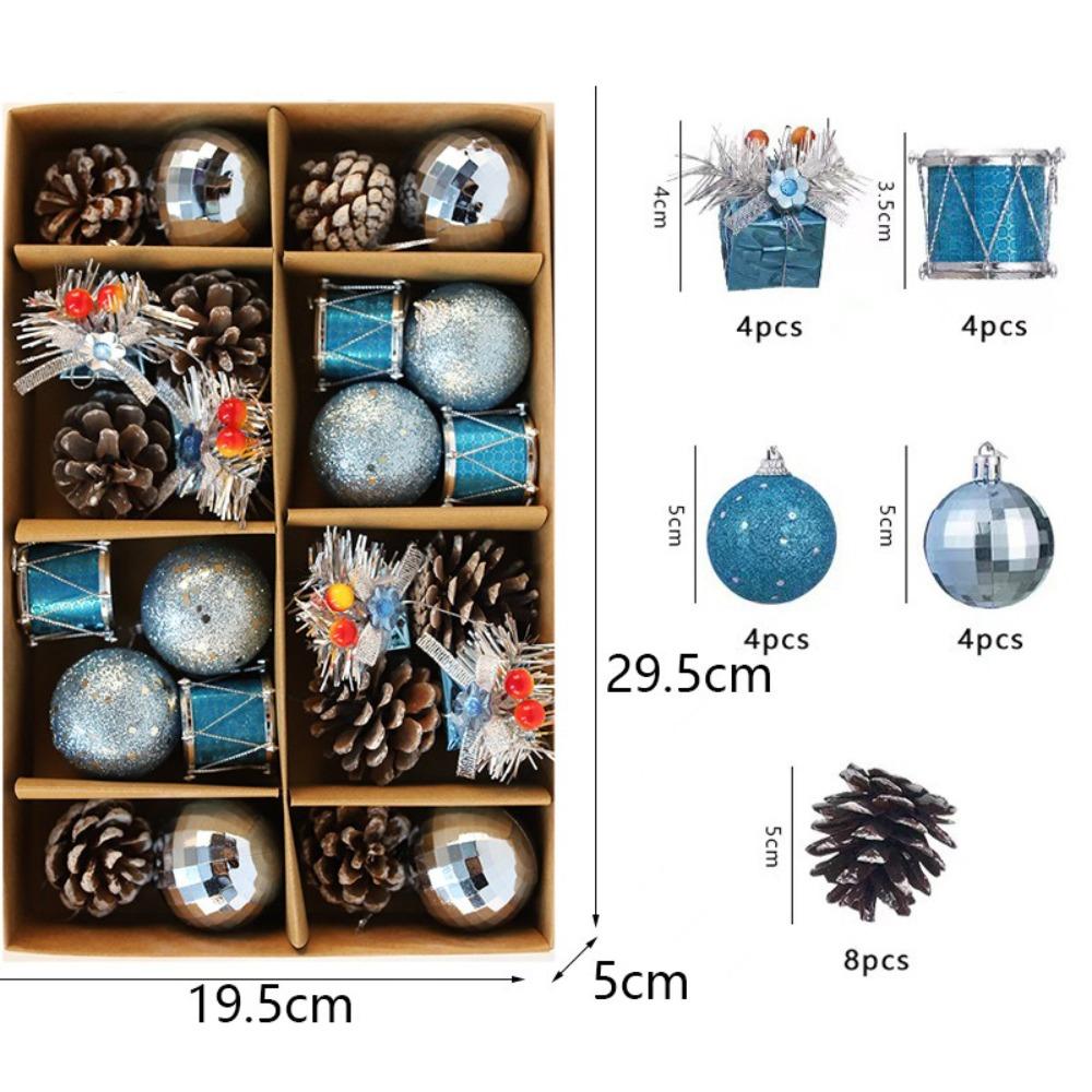 

Plastic Christmas Ball Pendant Painted Round Ball Christmas Tree Decoration Colored Ball Xmas Tree Hanging Pendant 1.5cm синій