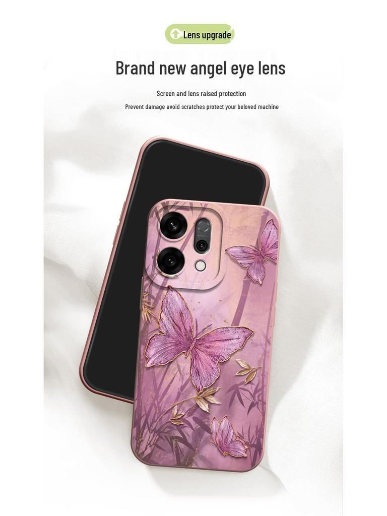 Bamboo Butterfly Ink Phone Case for OPPO Reno14/14Pro/13/12 Fashion Series