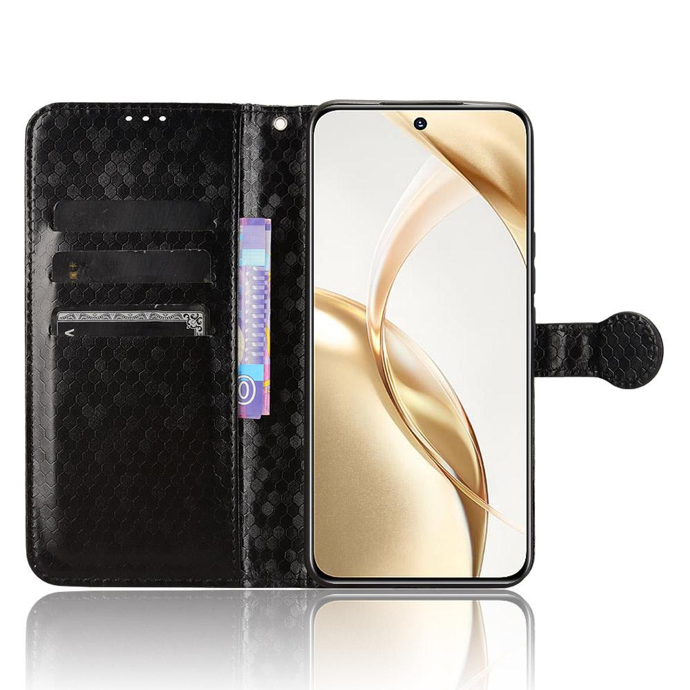 

For Honor 200 5G Case Dot Pattern PU Leather Phone Cover Magnetic Clasp Stand Rose Gold